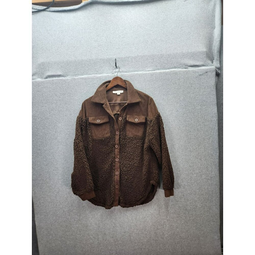 HYFVE Brown‎ Sherpa Button-Up Jacket Size S